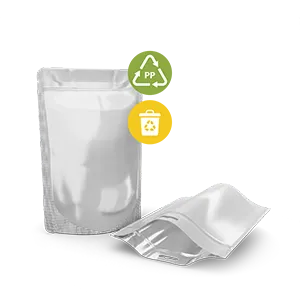 Silver metallised PP mono-material film Silver metallised PP mono-material film