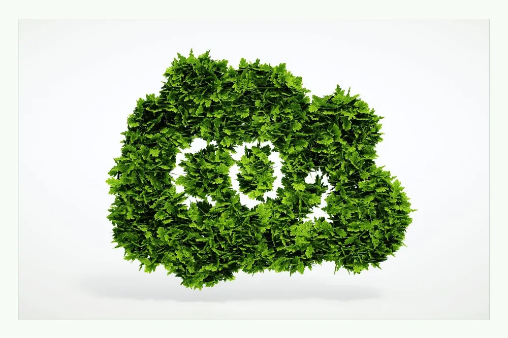 Green CO2 symbol made of leaves Green CO2 symbol made of leaves