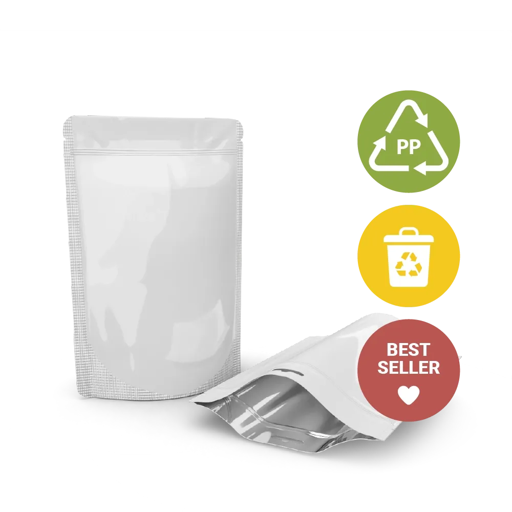PP Folie weiß/silber, recycelbar PP Folie weiß/silber, recycelbar