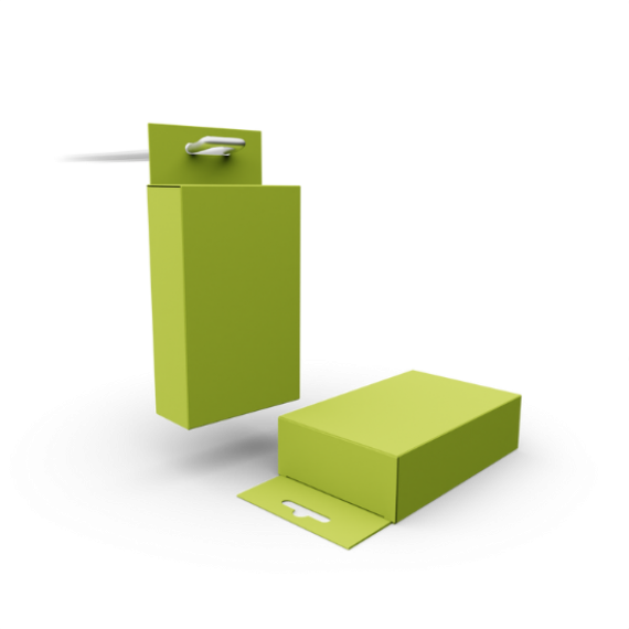 Folding box with Euro slot hanger
